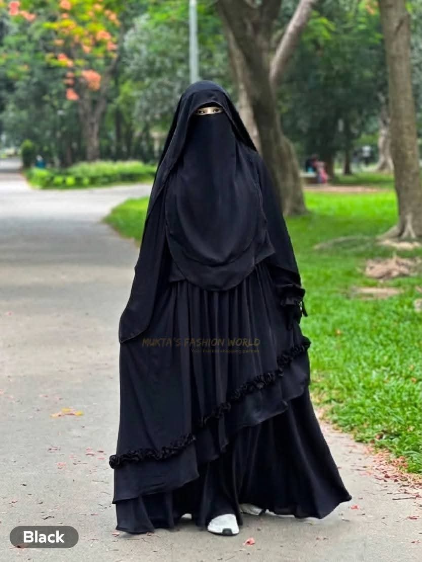 Abaya borka (Star Borka) (With Inner+Belt+Hijab